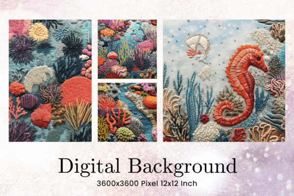 Coral Embroidery Sea Ocean Background Review