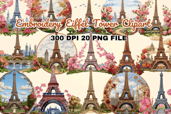 Review: Embroidery Eiffel Tower Clipart Bundle