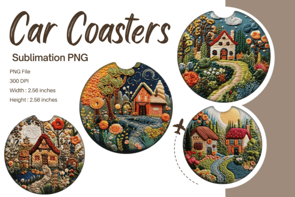 Review: House Flower Embroidery Car Coaster PNG