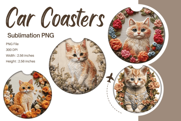 Reviewing Cat Embroidery Car Coaster Sublimation
