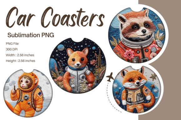 Reviewing the Animal Astronaut Embroidery Car Coaster Design